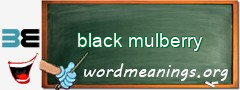 WordMeaning blackboard for black mulberry